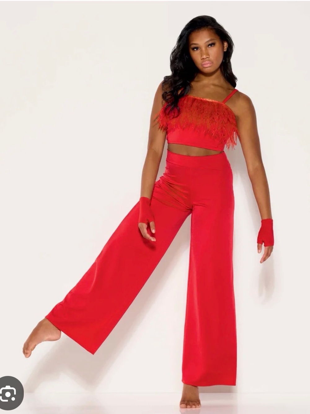 Kelle In a Feather World Top & Wide Leg Pants